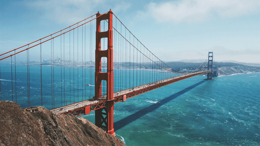 Golden gate bron i staden San Francisco kan du besöka på en USA resa.