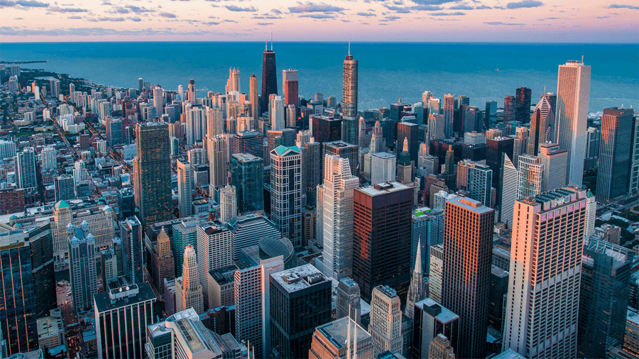 Staden Chicago i Illinois i USA.
