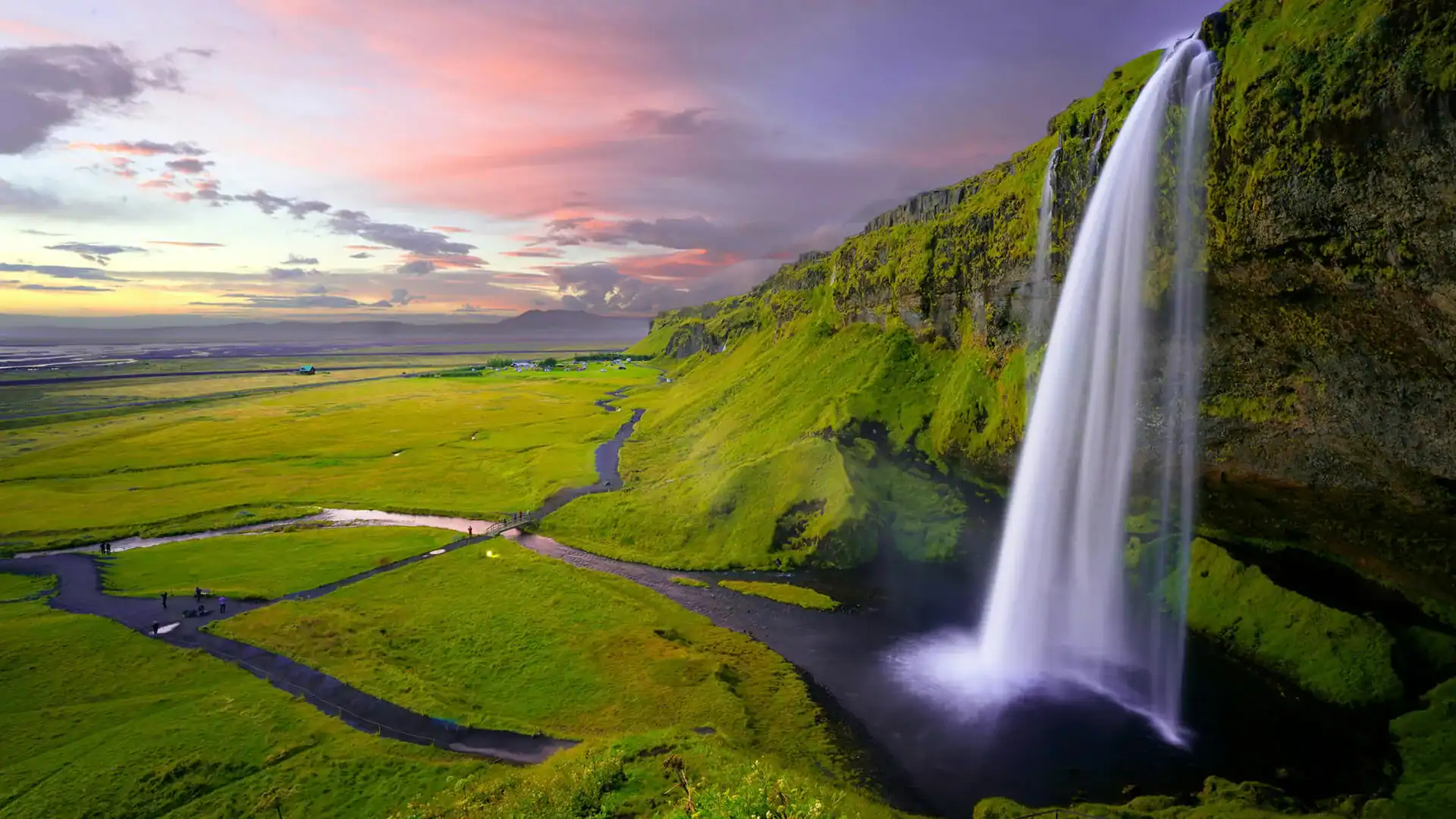 Vattenfallet Seljalandsfoss på Islands sydkust.
